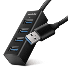 AXAGON Mini Hub, 4x USB 3.2, USB-A, 20 cm, črn (HUE-M1A)