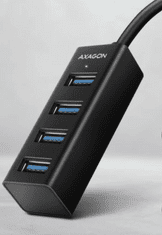 AXAGON Mini Hub, 4x USB 3.2, USB-A, 20 cm, črn (HUE-M1A)