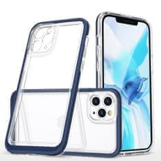 slomart prozoren ovitek 3v1 za iphone 11 pro max z modrim okvirjem gel ovitek