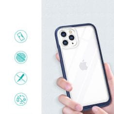 slomart prozoren ovitek 3v1 za iphone 11 pro z modrim okvirjem in gel ovitkom