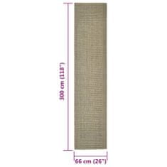 Vidaxl Preproga naravni sisal 66x300 cm taupe