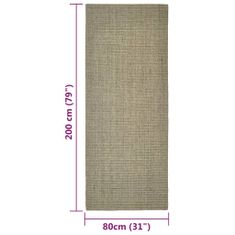 Vidaxl Preproga naravni sisal 80x200 cm taupe