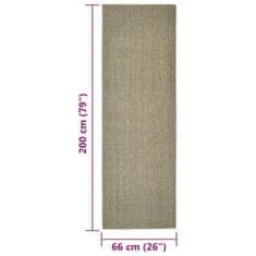 Vidaxl Preproga naravni sisal 66x200 cm taupe