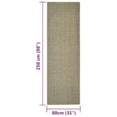 Vidaxl Preproga, naravni sisal, 80x250 cm, barva taupe