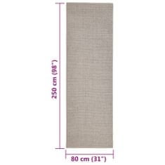 Vidaxl Preproga naravni sisal 80x250 cm peščena