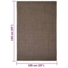 Vidaxl Preproga, naravni sisal, 100x150 cm, rjava