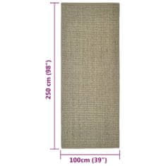 Vidaxl Preproga, naravni sisal, 100x250 cm, barva taupe