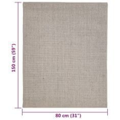 Vidaxl Preproga naravni sisal 80x150 cm peščena