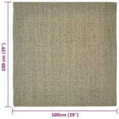 Vidaxl Preproga, naravni sisal, 100x100 cm, barva taupe