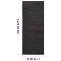 Vidaxl Preproga naravni sisal 80x200 cm črna