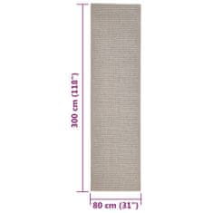 Vidaxl Preproga naravni sisal 80x300 cm peščena