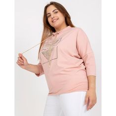 RELEVANCE Ženske plus size bombažna bluza CLARABEL roza RV-BZ-7485.13P_386934 Univerzalni