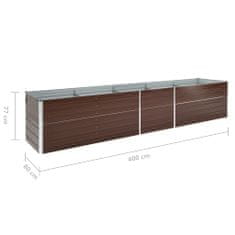 Greatstore Visoka greda pocinkano jeklo 400x80x77 cm rjava