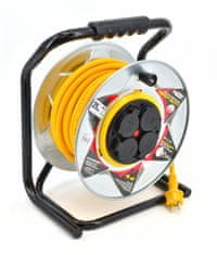 shumee Heavy Duty Yellow Metal Reel podaljšek kabel 25M 3X1.5 Mm 16A / 3680W / IP44 Neopren