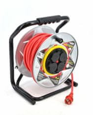 shumee Kovinski kolut podaljšek kabel rdeča težka dolžnost 25M 3X1.5 Mm 16A / 3680W / IP44