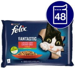 Felix Fantastic žepki s piščancem in paradižnikom, z govedino in korenjem v želeju, 48x85 g