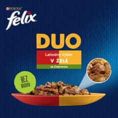 Felix Fantastic DUO mesna izbira v želeju z zelenjavo, 48 x 85 g