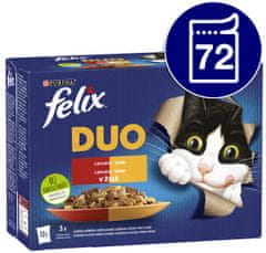 Felix Fantastic DUO mesna izbira v želeju, 72 x 85 g