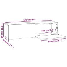 Vidaxl Stenska TV omarica dimljeni hrast 120x30x30 cm