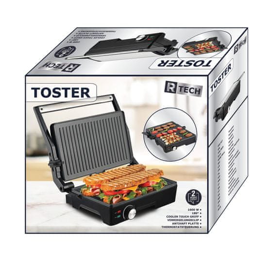 R-Tech GRILL TOSTER, SREBRNA BARVA 1500W