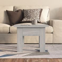 Vidaxl Kavna mizica, siv sonoma hrast, 55x55x42 cm, iverna plošča