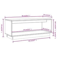 Vidaxl TV omarica bela 90x35x35 cm trdna borovina