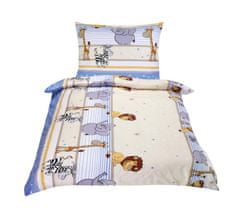 Bombažno posteljno perilo Junior - 140x200, 70x90 cm - Safari blue
