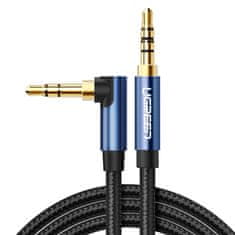 slomart ugreen kotni pomožni kabel 2 x mini jack 3,5 mm 1 m modre barve (av112)