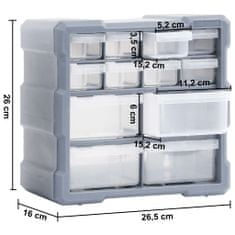 Vidaxl Organizatorji z 12 predali 2 kosa 26,5x16x26 cm