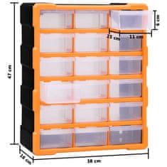 Vidaxl Organizator z 18 predali 38x16x47 cm