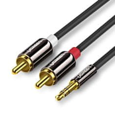 Ugreen Avdio kabel 3,5 mm mini jack - 2RCA 3 m črn