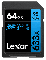 Lexar High-Performance SDHC spominska kartica, 64 GB, 633x, UHS-I