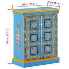 Vidaxl Komoda iz trdnega mangovega lesa turkizna ročno barvana
