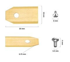 Komplet 30 rezil iz titana 0,75 mm za robotske kosilnice