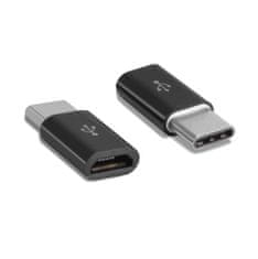 Northix Adapter mikro-USB v USB-C - črn 