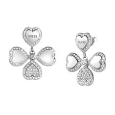 Guess Domiselni jekleni uhani za srečo Fine Heart JUBE01423JWRHT / U