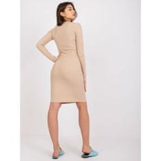 Ex moda Ženska črtasta obleka RISA beige EM-SK-686.63_384631 Univerzalni