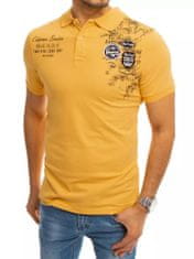 Dstreet moška basic polo majica s potiskom Nensi rumena XXL