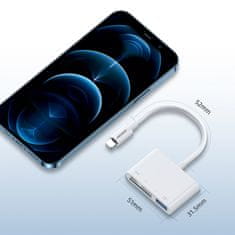 Joyroom HUB adapter za bralnik kartic za iPhone OTG Lightning - bralnik kartic USB SD TF bela