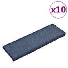 Vidaxl Preproge za stopnice 10 kosov 65x25 cm modre