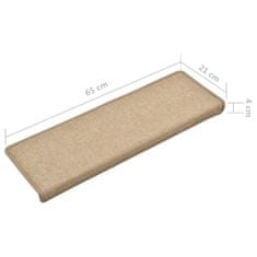 Greatstore Preproge za stopnice 10 kosov 65x25 cm taupe