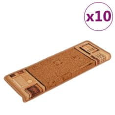 Vidaxl Samolepilne preproge za stopnice 10 kosov 65x21x4 cm bež