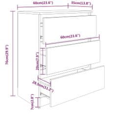 Vidaxl Komoda črna 60x35x76 cm konstruiran les