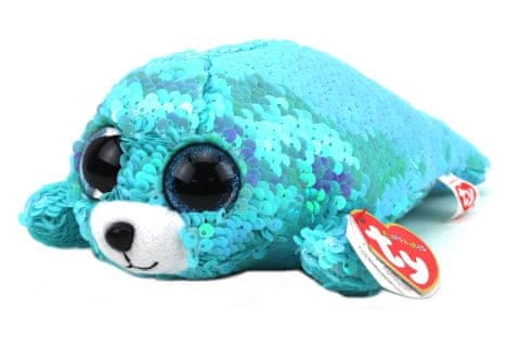 TY Plišasti tjulenj z bleščicami Beanie Boos, 15 cm