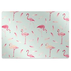 Decormat Podloga za zaščito tal Flamingos and feathers 100x70 cm 