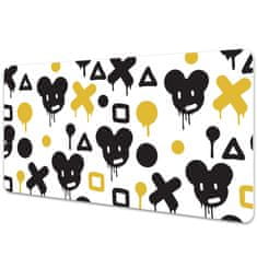 Decormat Podloga za pisalno mizo Graffiti black and yellow 90x45 cm 