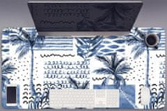 Decormat Podloga za pisalno mizo Blue palm 90x45 cm 