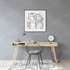 Decormat Podloga za stol parket Doodle -style mačke 140x100 cm 