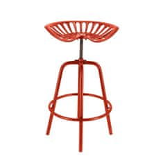 Vidaxl Esschert Design Barski stol v obliki traktorskega sedeža, rdeč
