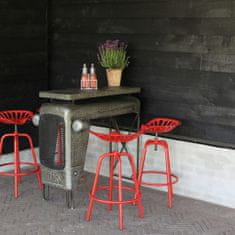 Vidaxl Esschert Design Barski stol v obliki traktorskega sedeža, rdeč